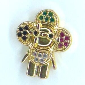 Multicolor Gold-Tone Doll Earrings